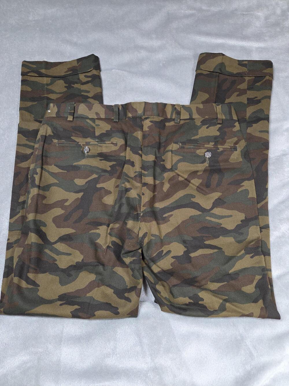 Epaulet Pants Mens 32x30 Green Camo Chino Straight Leg Made In USA Casual
